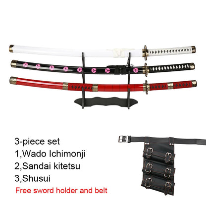 New For 2023 Anime  Roronoa Zoro Katana Sword Wooden 80cm/31.5＂Enma Purple Unisex Halloween Party Gifts