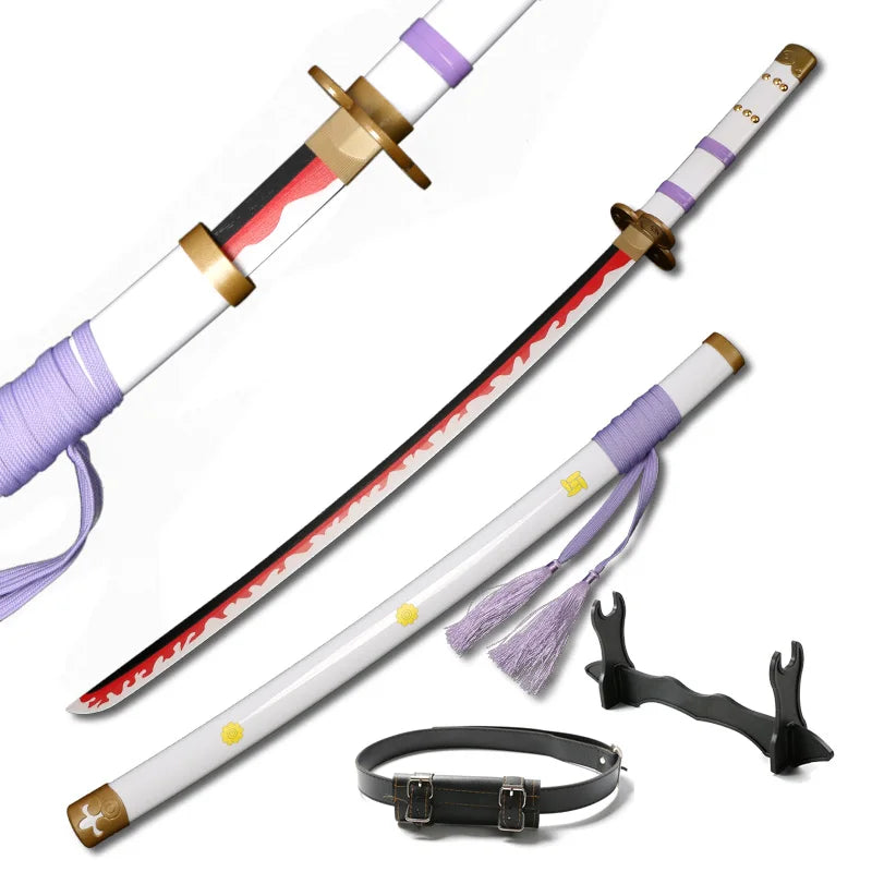 New For 2023 Anime  Roronoa Zoro Katana Sword Wooden 80cm/31.5＂Enma Purple Unisex Halloween Party Gifts