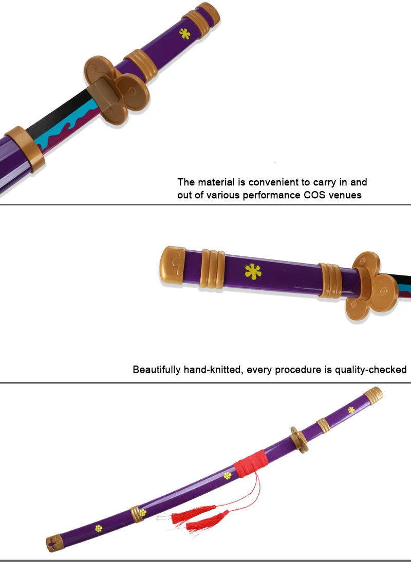 New For 2023 Anime  Roronoa Zoro Katana Sword Wooden 80cm/31.5＂Enma Purple Unisex Halloween Party Gifts