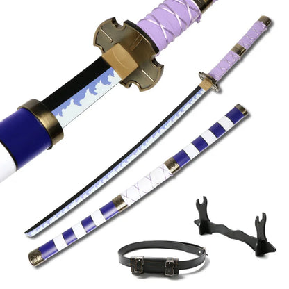 New For 2023 Anime  Roronoa Zoro Katana Sword Wooden 80cm/31.5＂Enma Purple Unisex Halloween Party Gifts