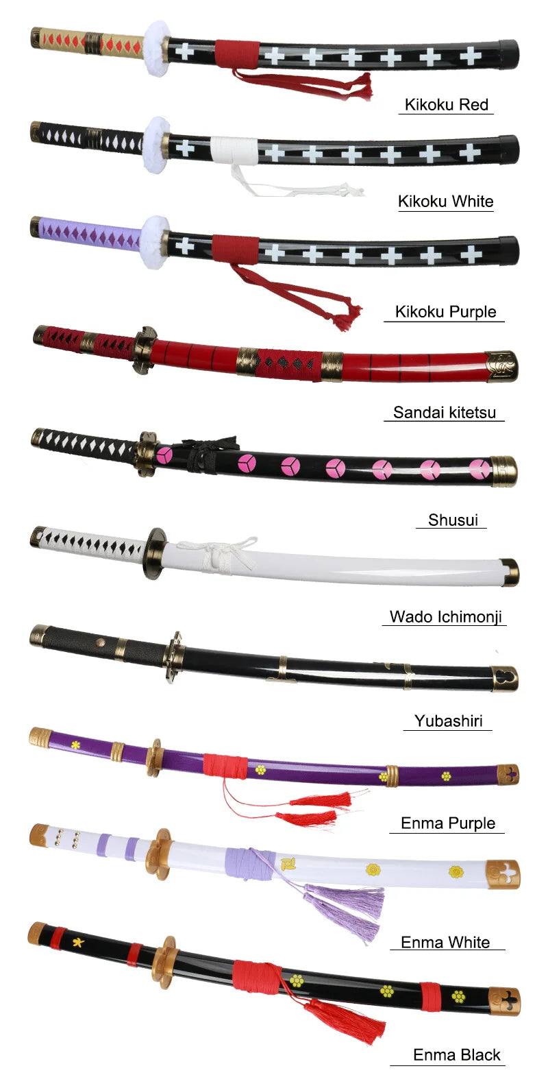 New For 2023 Anime  Roronoa Zoro Katana Sword Wooden 80cm/31.5＂Enma Purple Unisex Halloween Party Gifts