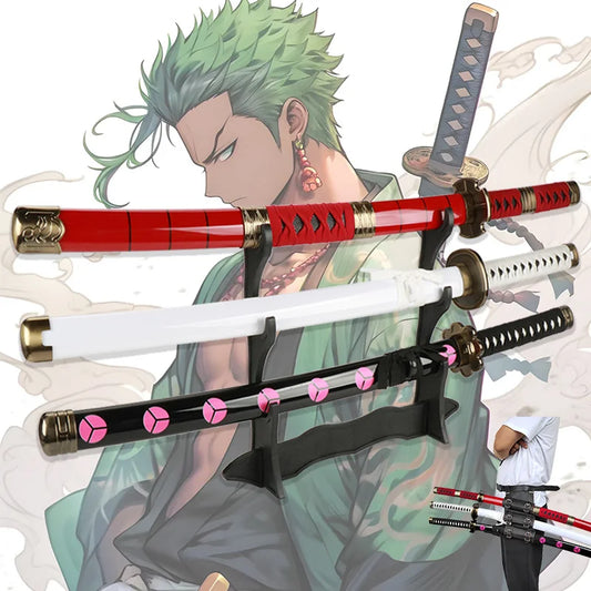 New For 2023 Anime  Roronoa Zoro Katana Sword Wooden 80cm/31.5＂Enma Purple Unisex Halloween Party Gifts