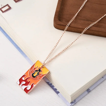 Anime Demon Slayer Necklace Kamado Tanjirou Nezuko Agatsuma Zenitsu Metal Pendant Cosplay Accessories Man Woman Jewelry Gifts